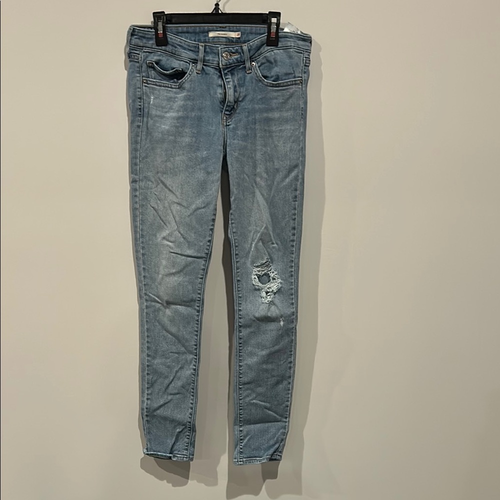 Levi’s 711 Skinny Women's Light Blue Distressed Jeans